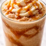 Golden homemade caramel ribbon crunch with glossy caramel ribbons and crisp crunchy pieces, no separation or dilution.