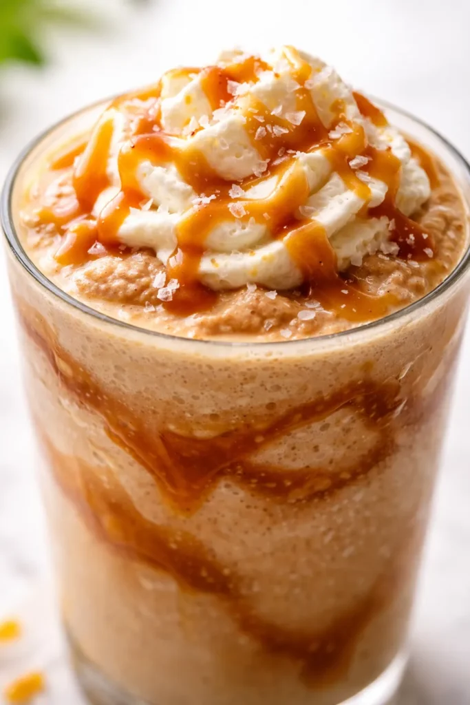 Golden homemade caramel ribbon crunch with glossy caramel ribbons and crisp crunchy pieces, no separation or dilution.
